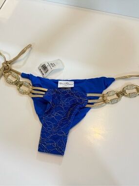 Beach Bunny Cobalt Blue Bikini Bottom with Gold Accents🔥🔥